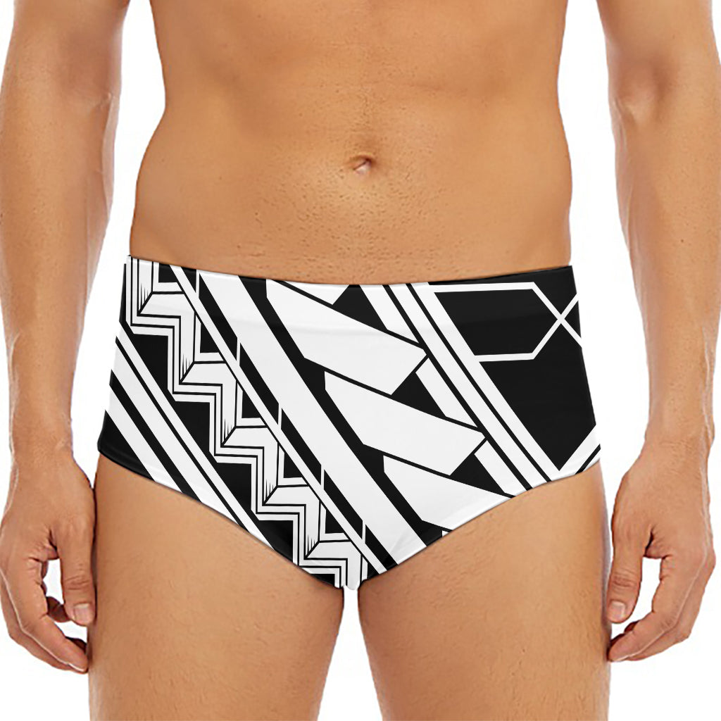 Maori Polynesian Tattoo Pattern Print Men's Triangle Swim Briefs