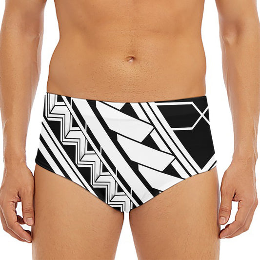 Maori Polynesian Tattoo Pattern Print Men's Triangle Swim Briefs