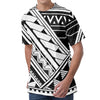 Maori Polynesian Tattoo Pattern Print Men's Velvet T-Shirt