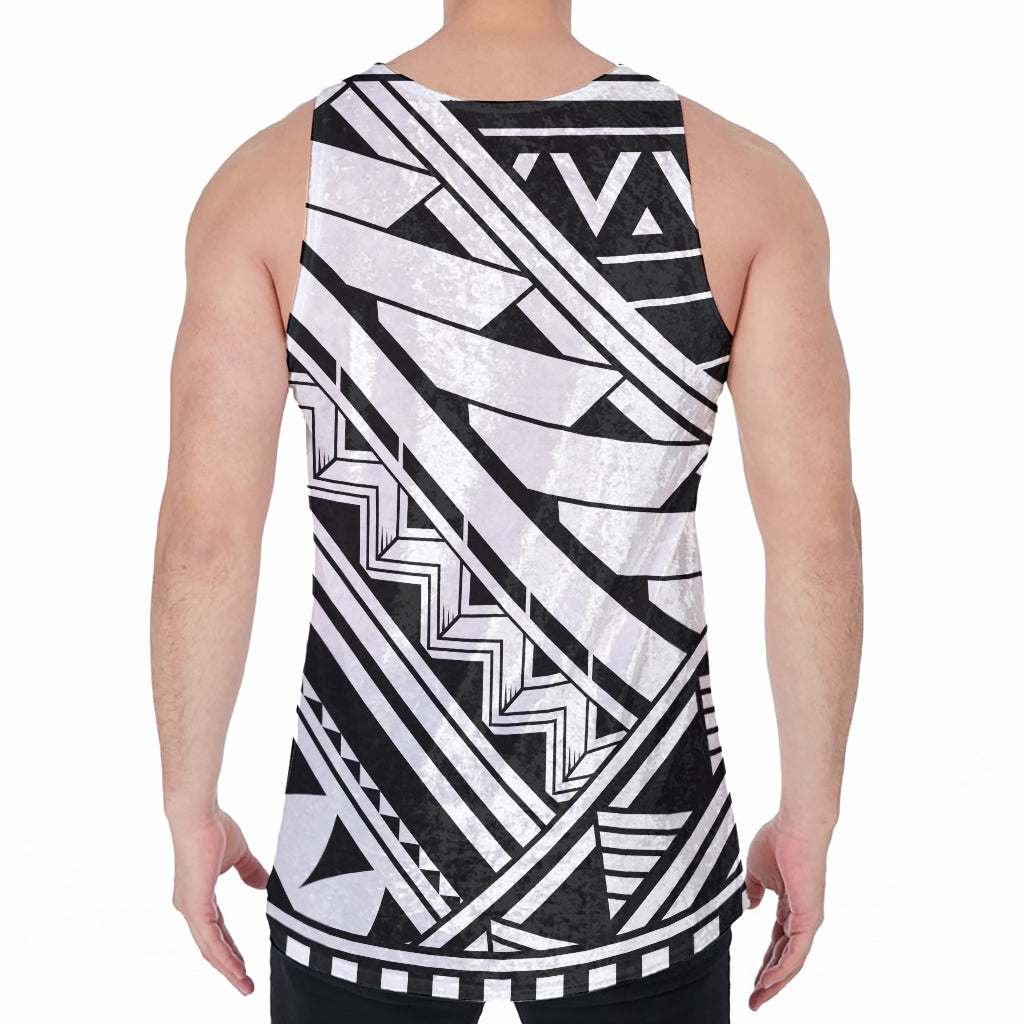 Maori Polynesian Tattoo Pattern Print Men's Velvet Tank Top