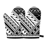 Maori Polynesian Tattoo Pattern Print Oven Mitts