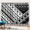 Maori Polynesian Tattoo Pattern Print Pencil Pleat Curtains