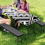 Maori Polynesian Tattoo Pattern Print Picnic Table Cover