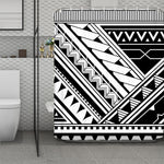 Maori Polynesian Tattoo Pattern Print Polyester Shower Curtain