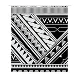 Maori Polynesian Tattoo Pattern Print Polyester Shower Curtain