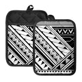 Maori Polynesian Tattoo Pattern Print Pot Holders With Pocket