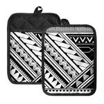 Maori Polynesian Tattoo Pattern Print Pot Holders With Pocket
