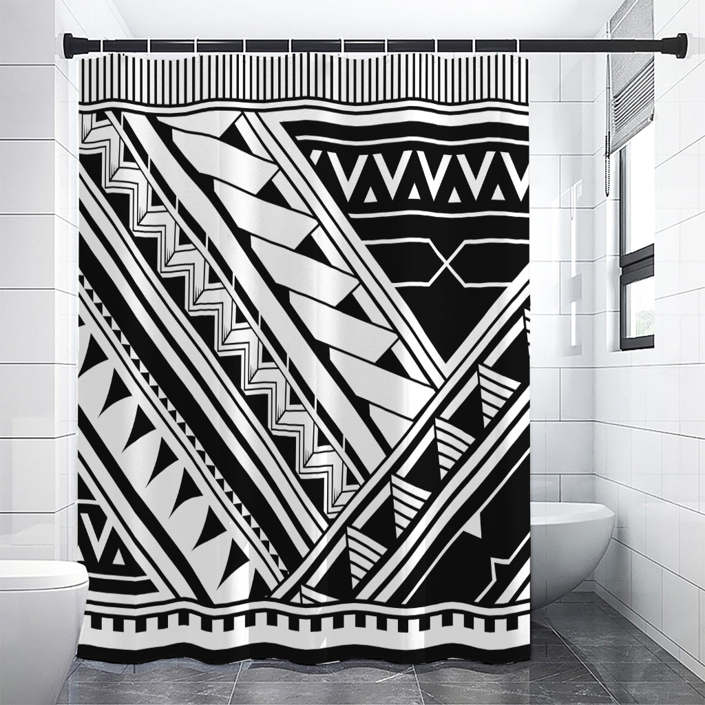 Maori Polynesian Tattoo Pattern Print Premium Shower Curtain