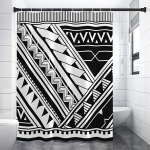 Maori Polynesian Tattoo Pattern Print Premium Shower Curtain