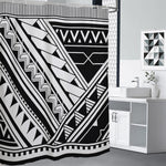 Maori Polynesian Tattoo Pattern Print Premium Shower Curtain