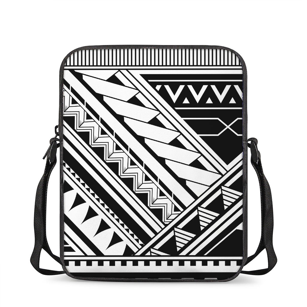 Maori Polynesian Tattoo Pattern Print Rectangular Crossbody Bag