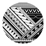 Maori Polynesian Tattoo Pattern Print Round Blanket