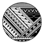 Maori Polynesian Tattoo Pattern Print Round Floor Mat