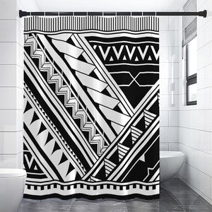 Maori Polynesian Tattoo Pattern Print Shower Curtain