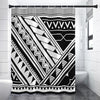 Maori Polynesian Tattoo Pattern Print Shower Curtain