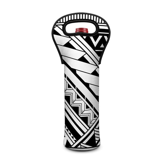 Maori Polynesian Tattoo Pattern Print Single Neoprene Wine Tote