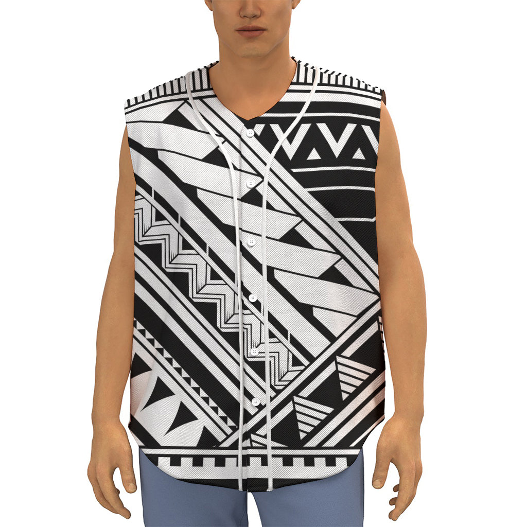 Maori Polynesian Tattoo Pattern Print Sleeveless Baseball Jersey