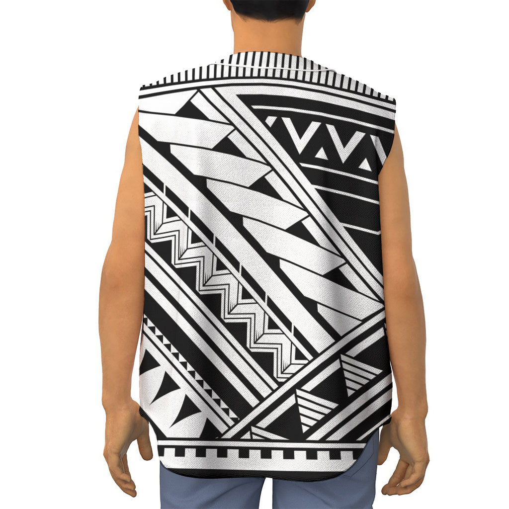 Maori Polynesian Tattoo Pattern Print Sleeveless Baseball Jersey