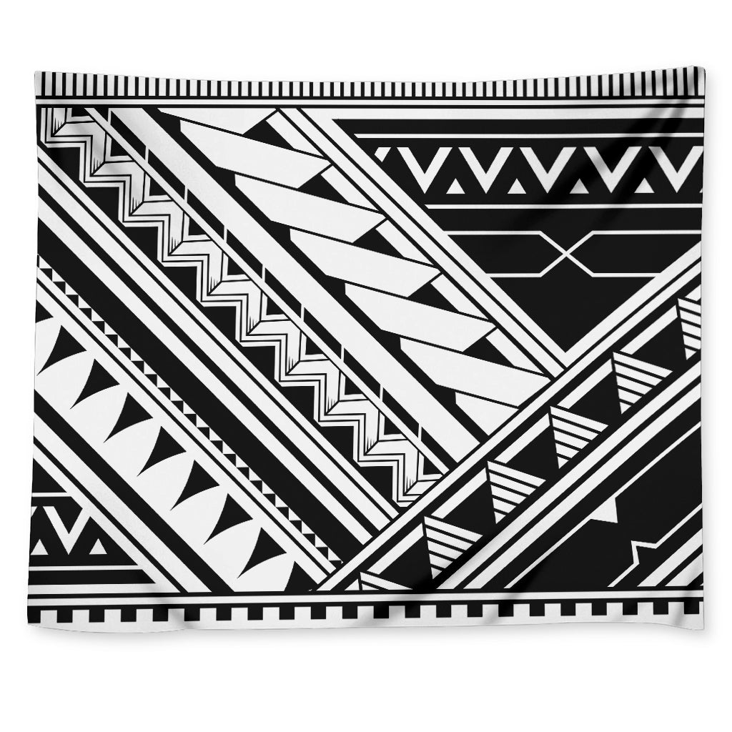 Maori Polynesian Tattoo Pattern Print Tapestry