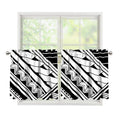 Maori Polynesian Tattoo Pattern Print Tier Curtains