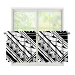 Maori Polynesian Tattoo Pattern Print Tier Curtains