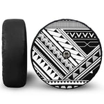 Maori Polynesian Tattoo Pattern Print Tire Cover With Camera Hole