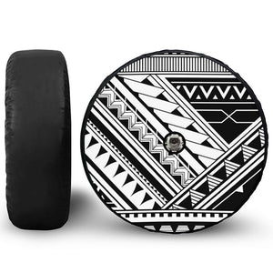 Maori Polynesian Tattoo Pattern Print Tire Cover With Camera Hole