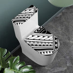 Maori Polynesian Tattoo Pattern Print Toilet Lid And Tank Cover Set