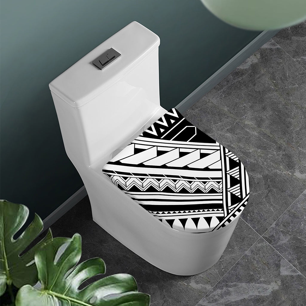 Maori Polynesian Tattoo Pattern Print Toilet Lid Cover