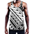 Maori Polynesian Tattoo Pattern Print Men's Workout Tank Top