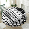 Maori Polynesian Tattoo Pattern Print Waterproof Round Tablecloth