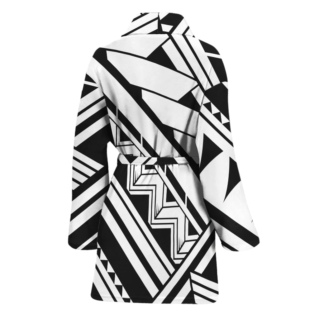 Maori Polynesian Tattoo Pattern Print Women's Bathrobe