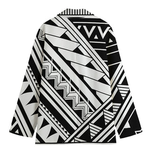 Maori Polynesian Tattoo Pattern Print Women's Blazer