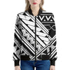 Maori Polynesian Tattoo Pattern Print Women's Bomber Jacket