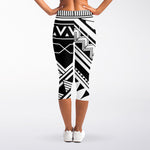 Maori Polynesian Tattoo Pattern Print Women's Capri Leggings