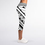 Maori Polynesian Tattoo Pattern Print Women's Capri Leggings