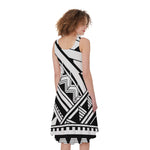 Maori Polynesian Tattoo Pattern Print Women's Sleeveless Dress