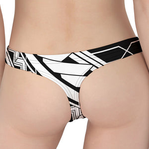 Maori Polynesian Tattoo Pattern Print Women's Thong