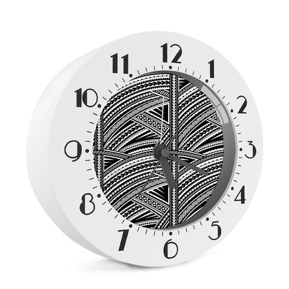 Maori Polynesian Tribal Tattoo Print Alarm Clock