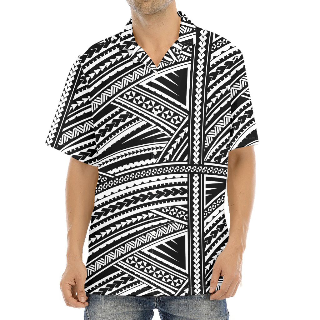 Maori Polynesian Tribal Tattoo Print Aloha Shirt