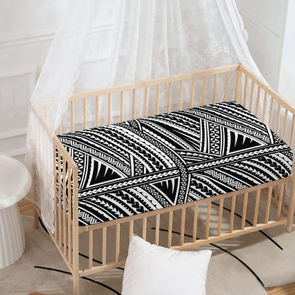 Maori Polynesian Tribal Tattoo Print Baby Crib Sheet