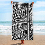 Maori Polynesian Tribal Tattoo Print Beach Towel