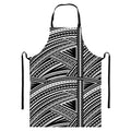 Maori Polynesian Tribal Tattoo Print Bib Apron With Pocket