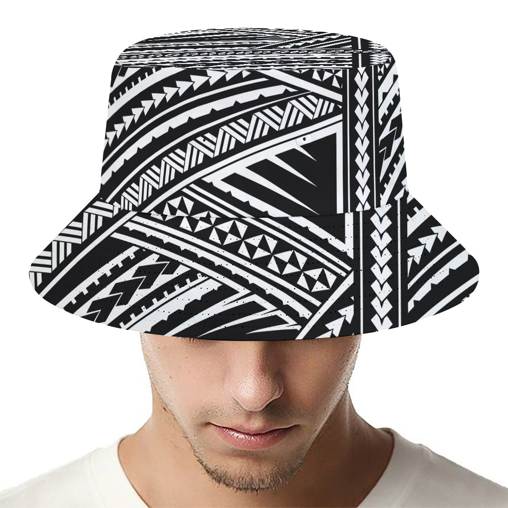 Maori Polynesian Tribal Tattoo Print Bucket Hat