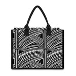 Maori Polynesian Tribal Tattoo Print Canvas Tote Bag