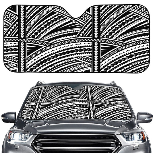 Maori Polynesian Tribal Tattoo Print Car Windshield Sun Shade