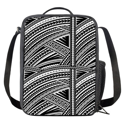 Maori Polynesian Tribal Tattoo Print Crossbody Lunch Bag