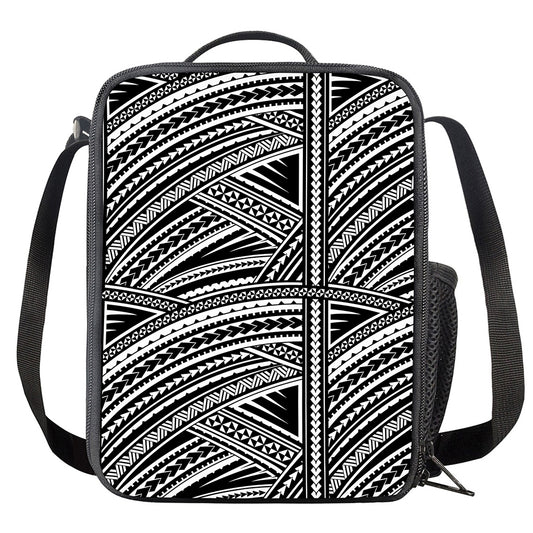 Maori Polynesian Tribal Tattoo Print Crossbody Lunch Bag