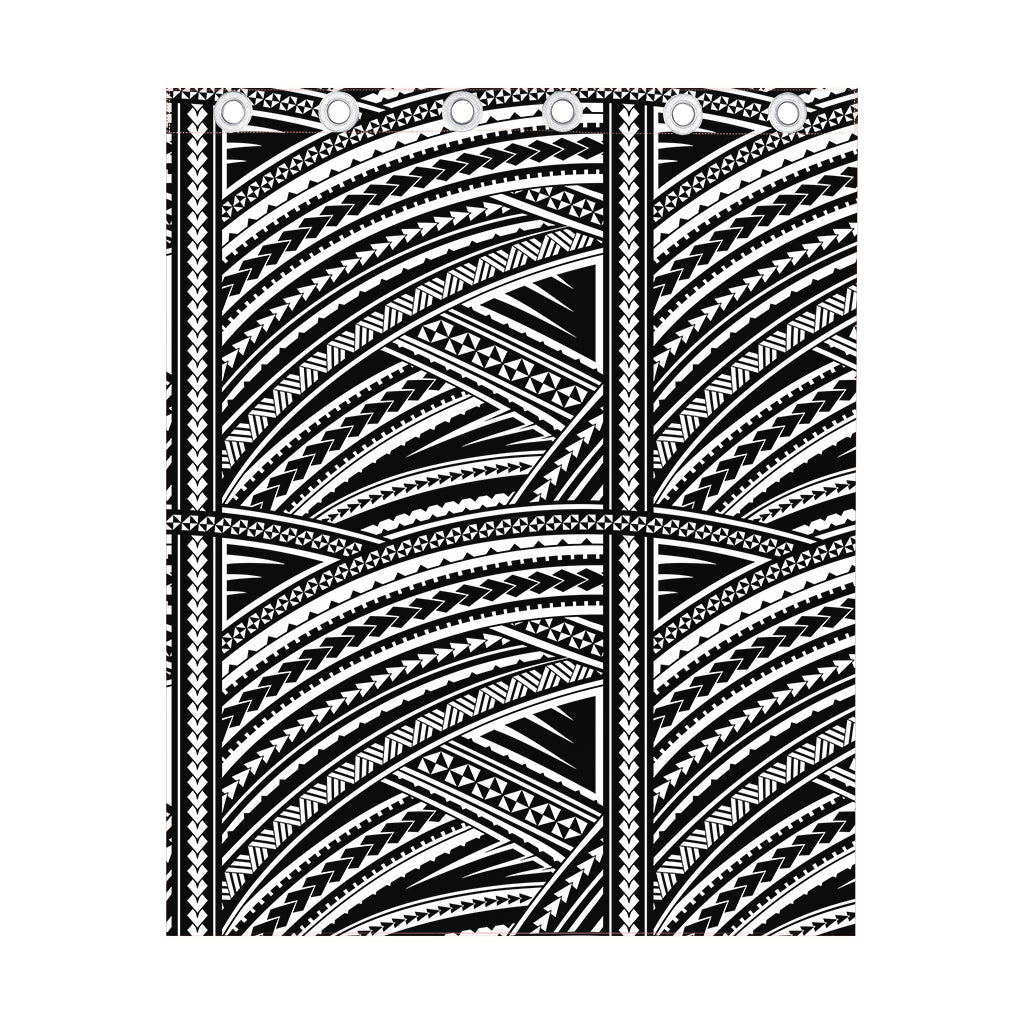 Maori Polynesian Tribal Tattoo Print Curtain