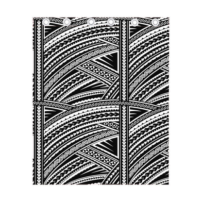 Maori Polynesian Tribal Tattoo Print Curtain